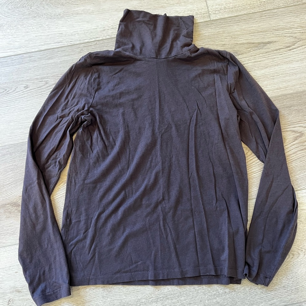 J.Crew Tissue Turtleneck Shirt in Chocolate Brown - Size Medium 100% Cotton